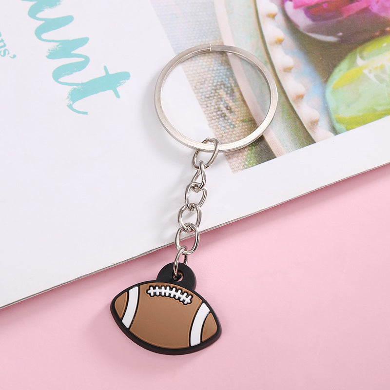 Wholesale Creative PVC football basketball sports goods keychain